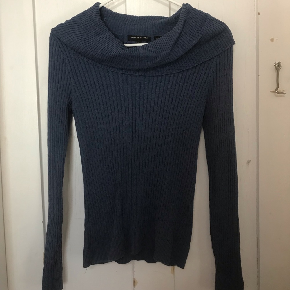 Blue cowl neck sweater, size S